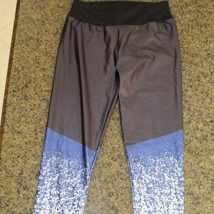 Black, Blue & White splatter yoga pants